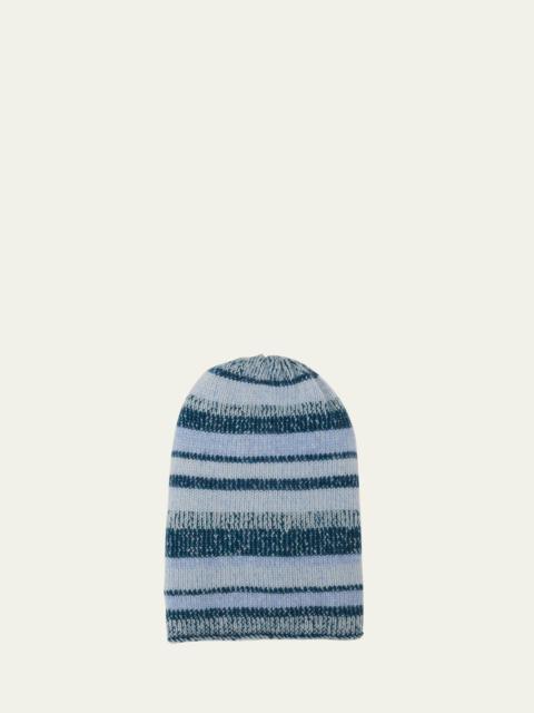 Men's Cashmere Stripe Beanie Hat