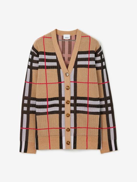 Burberry Check Technical Cotton Cardigan