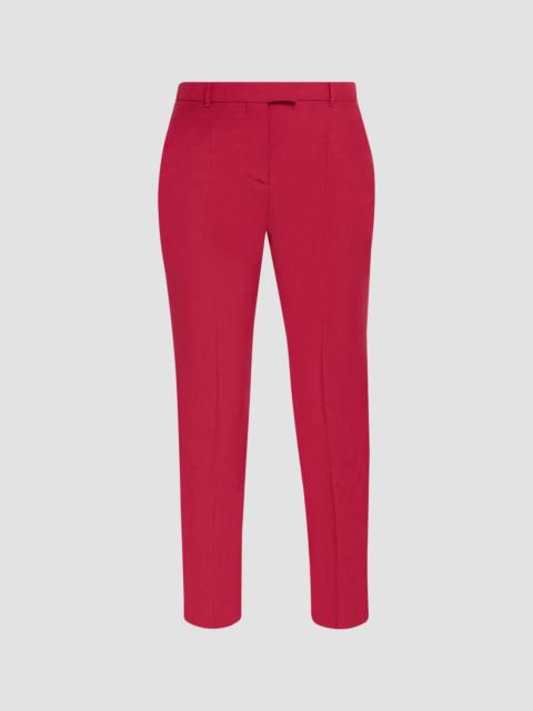 Alexander McQueen Women's Elongated Wool-Mohair-Blend Cigarette Pants - Bordeaux