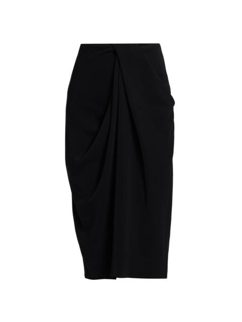 CO Women's Draped Midi-Skirt - Black