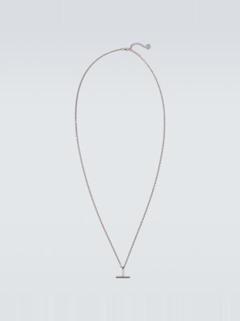 TOM FORD T sterling silver pendant necklace
