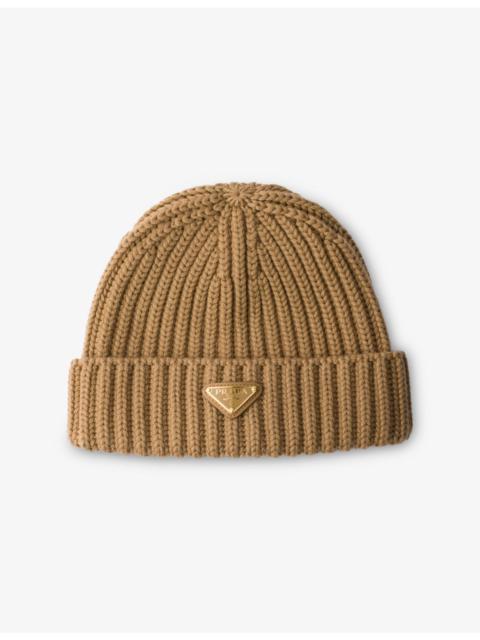 Prada Logo-Embellished Knitted Wool Beanie