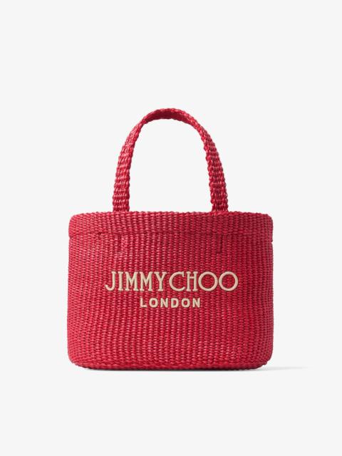 JIMMY CHOO Beach Tote East-West Mini
Ruby Red and Light Gold Mini Beach Top Handle Tote Bag