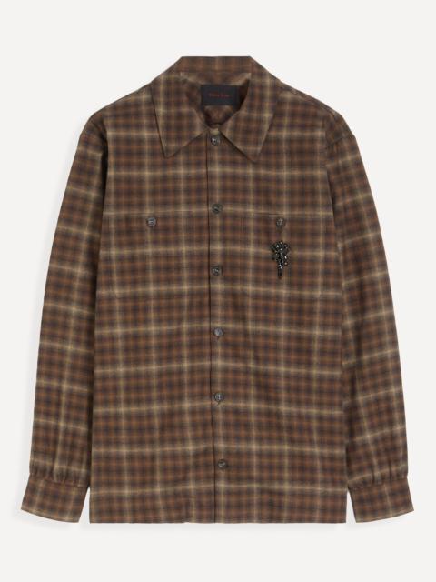 Simone Rocha Ruffle Slash Flannel Shirt