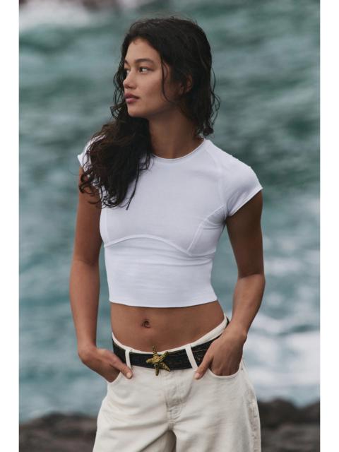 FREE PEOPLE We The Free Protagonist Cropped Cap Sleeve Tee