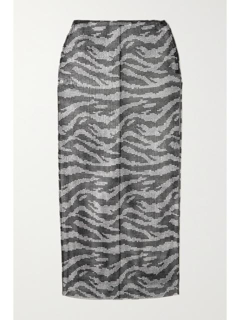 Alessandra Rich Crystal-embellished Mesh Midi Skirt