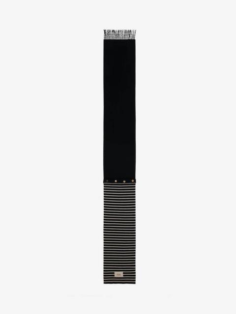 Alexander McQueen Hybrid Stripe Scarf in Navy/ivory