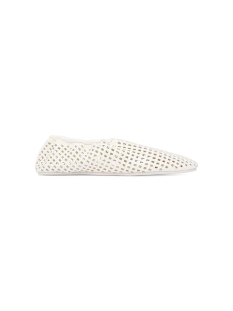 ST. AGNI Perforated Leather Ballet Flats white