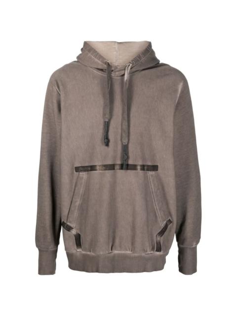 washed-effect cotton hoodie