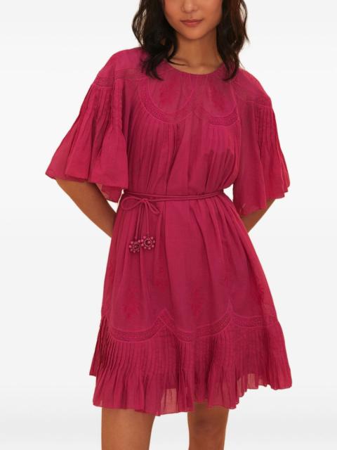 FARM RIO cotton pleated midi dress