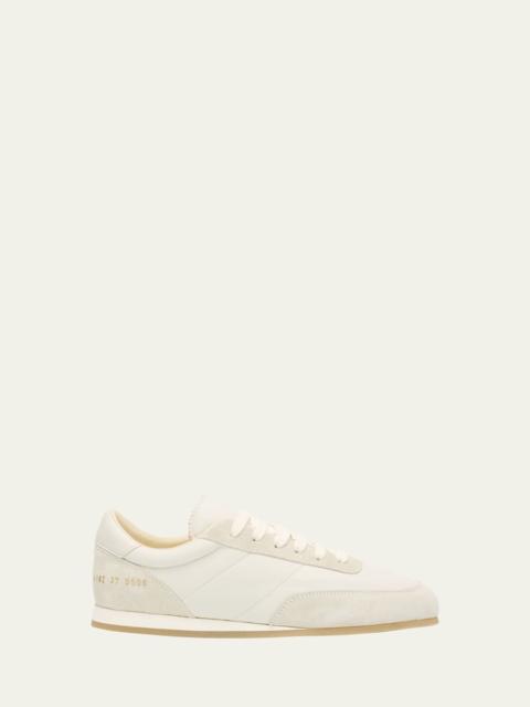 Common Projects Minimal Leather And Suede Low-Top Runner Sneakers
