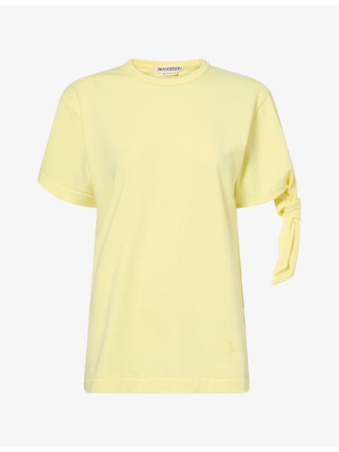 JW Anderson Sleeve Knot Brand-Logo Cotton T-Shirt