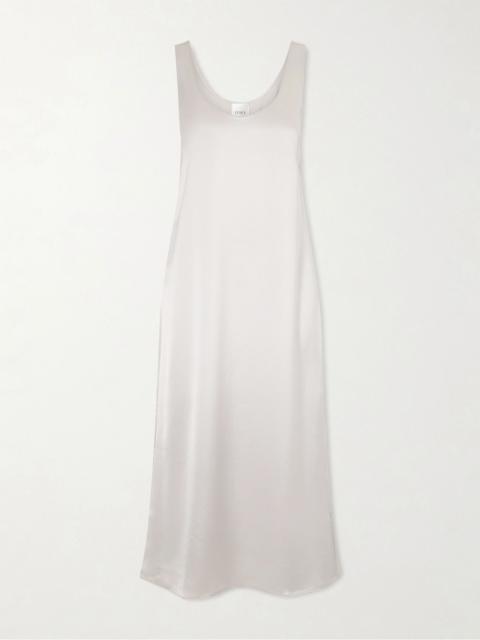 LESET Barb satin midi dress Silver
