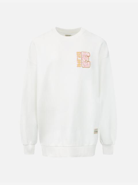 EVISU ZIP-UP DARUMA AND FORTUNE CAT PRINT SWEATSHIRT