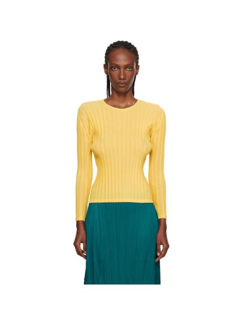 Pleats Please Issey Miyake Yellow Rib Pleats January T-shirt