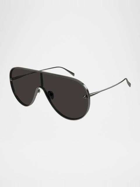 Alexander McQueen Men's AM0481SM Metal Shield Sunglasses
