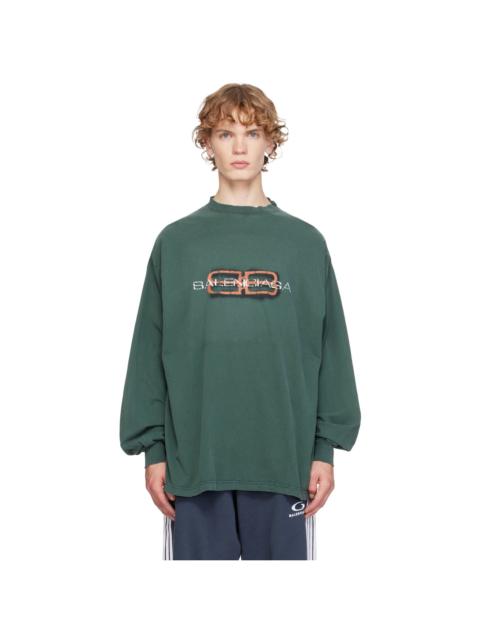 BALENCIAGA Green Logo L/S Large T-shirt