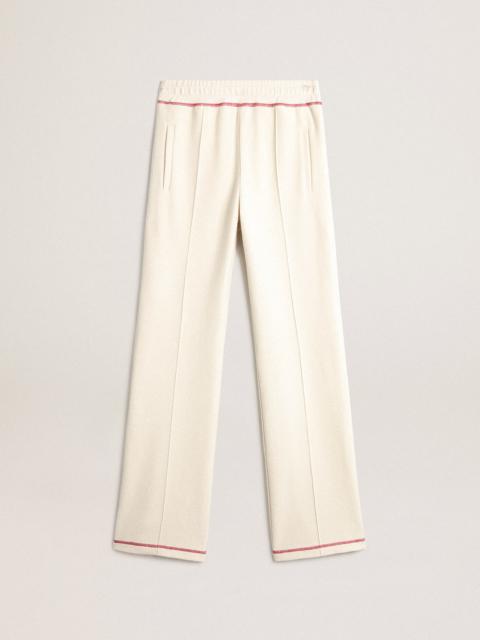 Golden Goose Women’s heritage white joggers with CNY logo