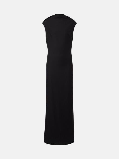 Brunello Cucinelli Monili draped wool-blend gown