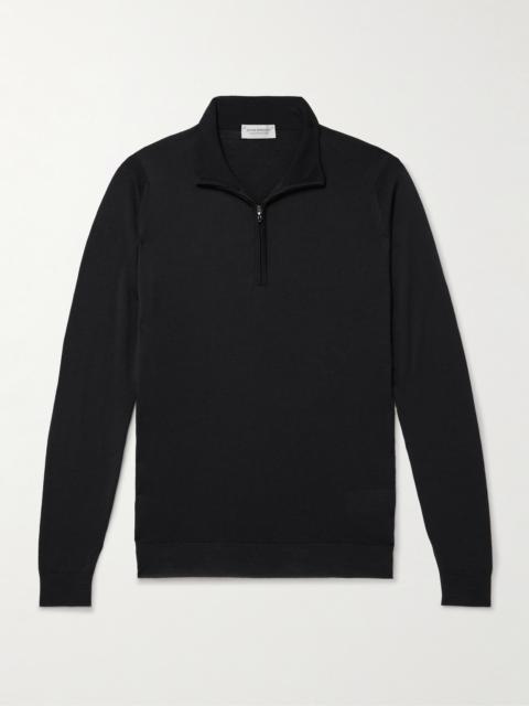 JOHN SMEDLEY Slim-Fit Merino Wool Half-Zip Sweater