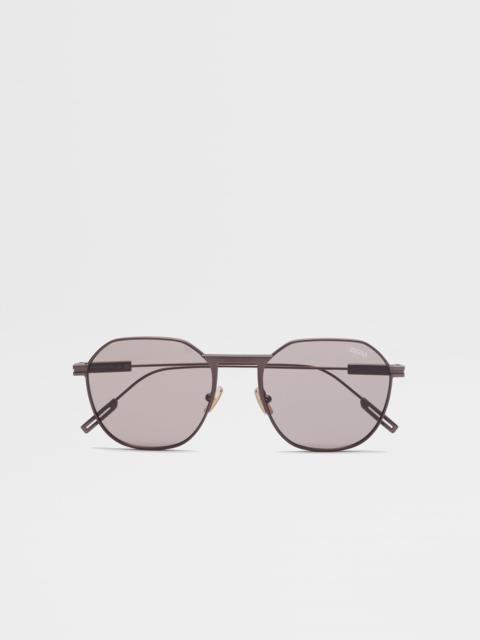 ZEGNA ANTIQUED FOLIAGE METAL SUNGLASSES