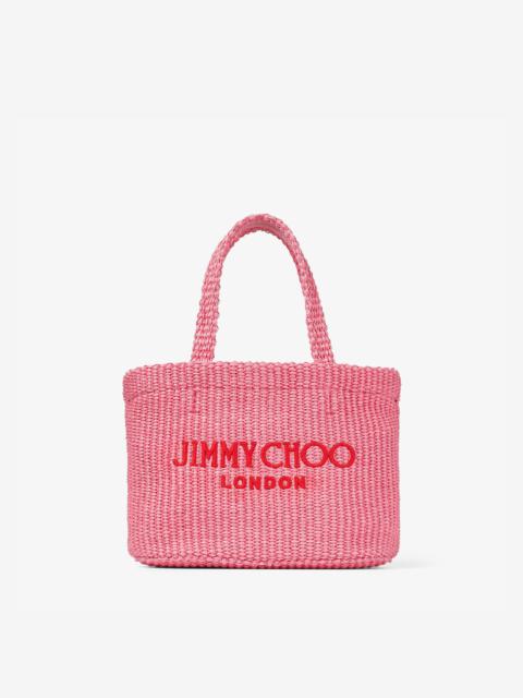 Beach Tote E/W Mini
Candy Pink Raffia Embroidered Mini Tote Bag