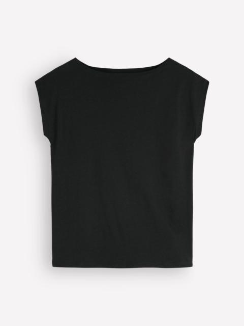 BODEN Supersoft Slash Neck T-Shirt-Black