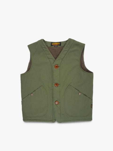 Iron Heart IHV-53-OLV 12OZ SELVEDGE DUCK HUNTING VEST - OLIVE