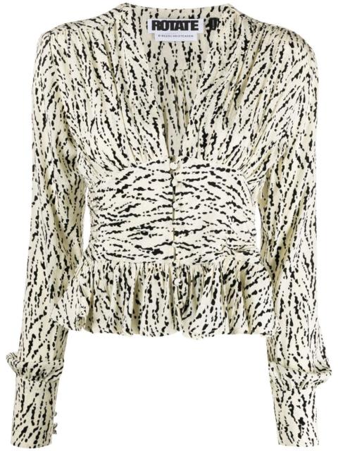 ROTATE long-sleeved flared blouse