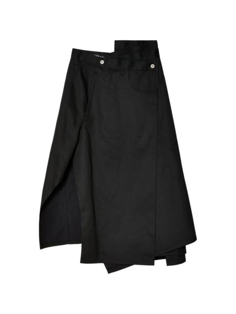 asymmetric high-waist midi skirt