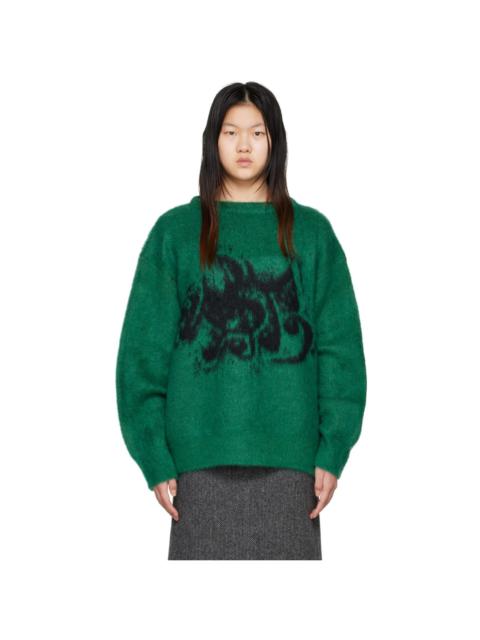 Green & Black Jacquard Sweater