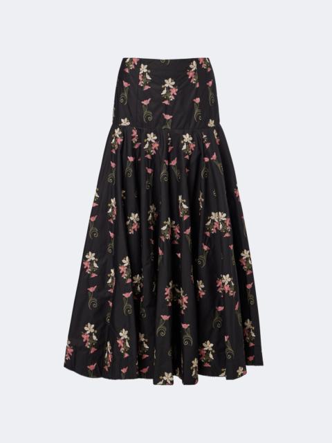 Agua by Agua Bendita Nacar embroidered cotton poplin maxi skirt