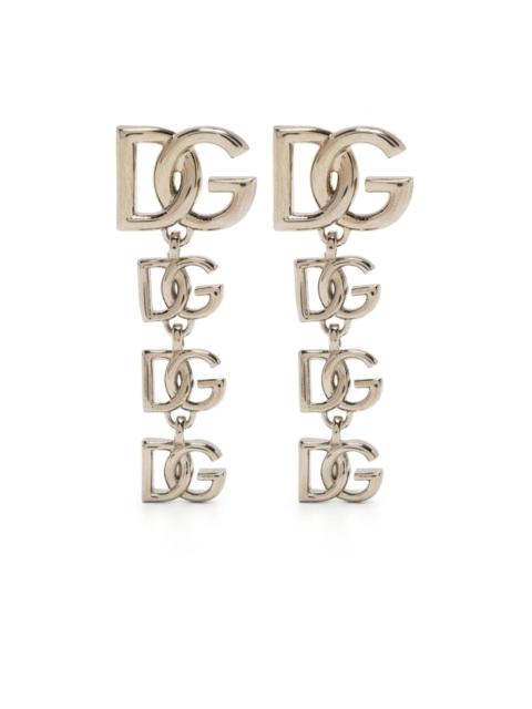 logo-plaque polished-finish earrings