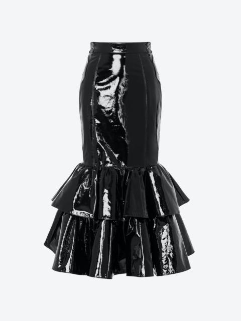 PATENT LEATHER SKIRT WITH RUFFLES