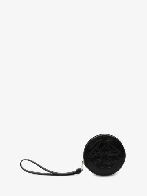 Alexander McQueen Curve Zip Coin Purse in Black
