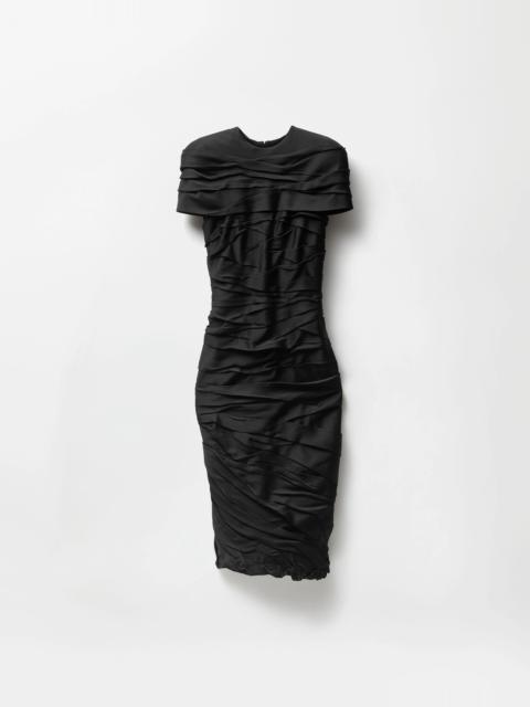 VERSACE Draped Envers-Satin Midi Dress