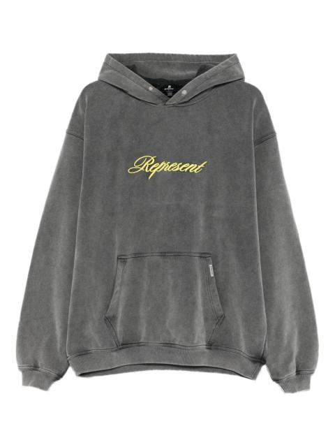 REPRESENT Represent Logo-embroidered Cotton Hoodie