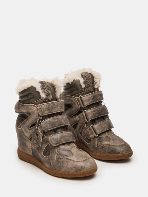 STEVE MADDEN MAVIS FAUX FUR BROWN DISTRESSED