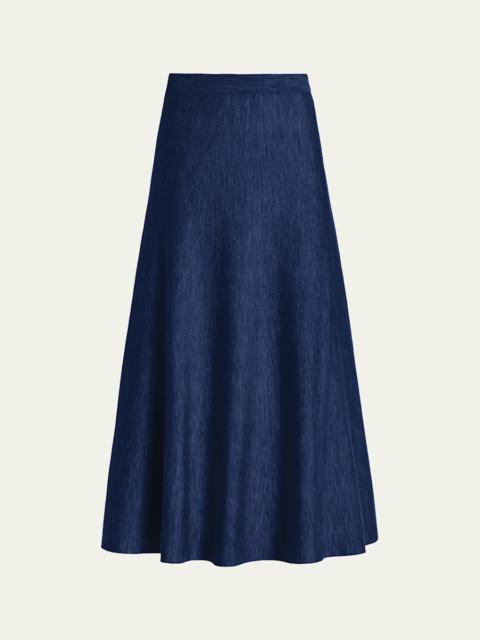 GABRIELA HEARST Freddie Heathered Wool-Cashmere Midi Skirt