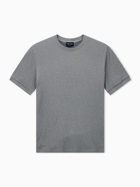 GIORGIO ARMANI T-SHIRT REGULAR FIT IN VISCOSE AND CASHMERE JACQUARD JERSEY