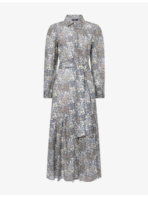 WEEKEND Max Mara Floral Print Cotton Shirt Dress