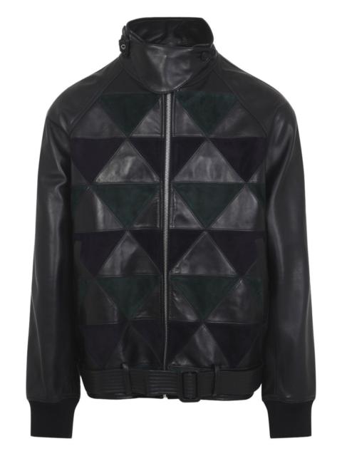 Lanvin geometric-panel leather jacket