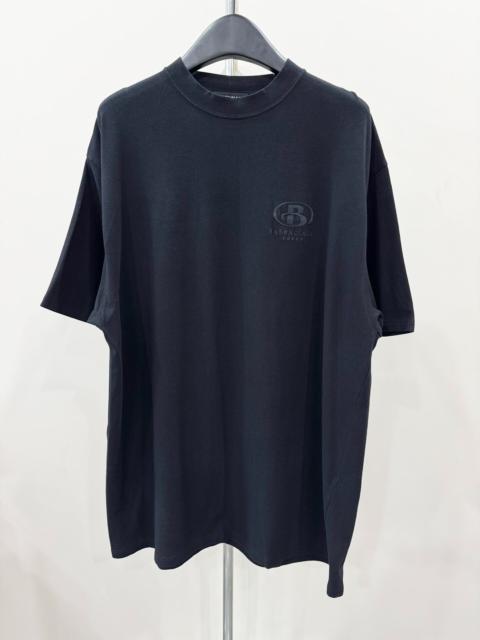 BALENCIAGA Balenciaga Embroidered Logo Short Sleeve Top