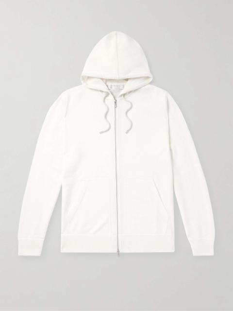 Ribbed Cashmere Zip-Up Hoodie