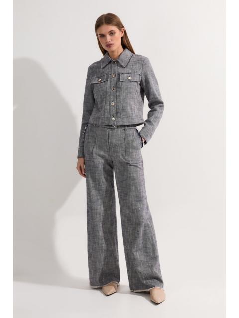 KAREN MILLEN Tall Spring Tweed Tailored Straight Leg Trousers