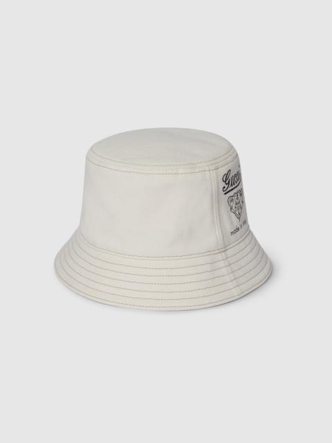 GUCCI Printed cotton canvas bucket hat