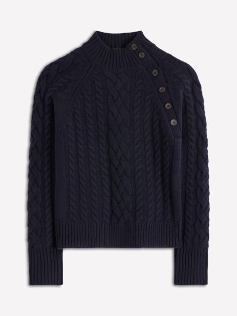 BODEN Amara Merino Cable Sweater-Navy