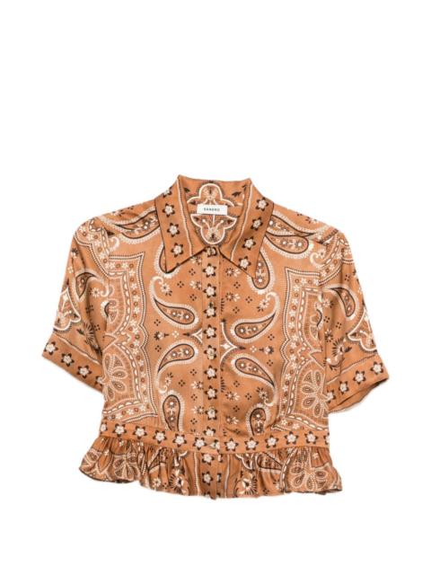Sandro Vanessi paisley ruffled shirt