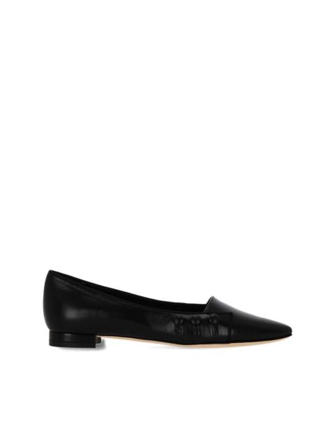 Manolo Blahnik pointed-toe button-detail ballet flats