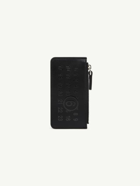 Numeric logo zip card holder